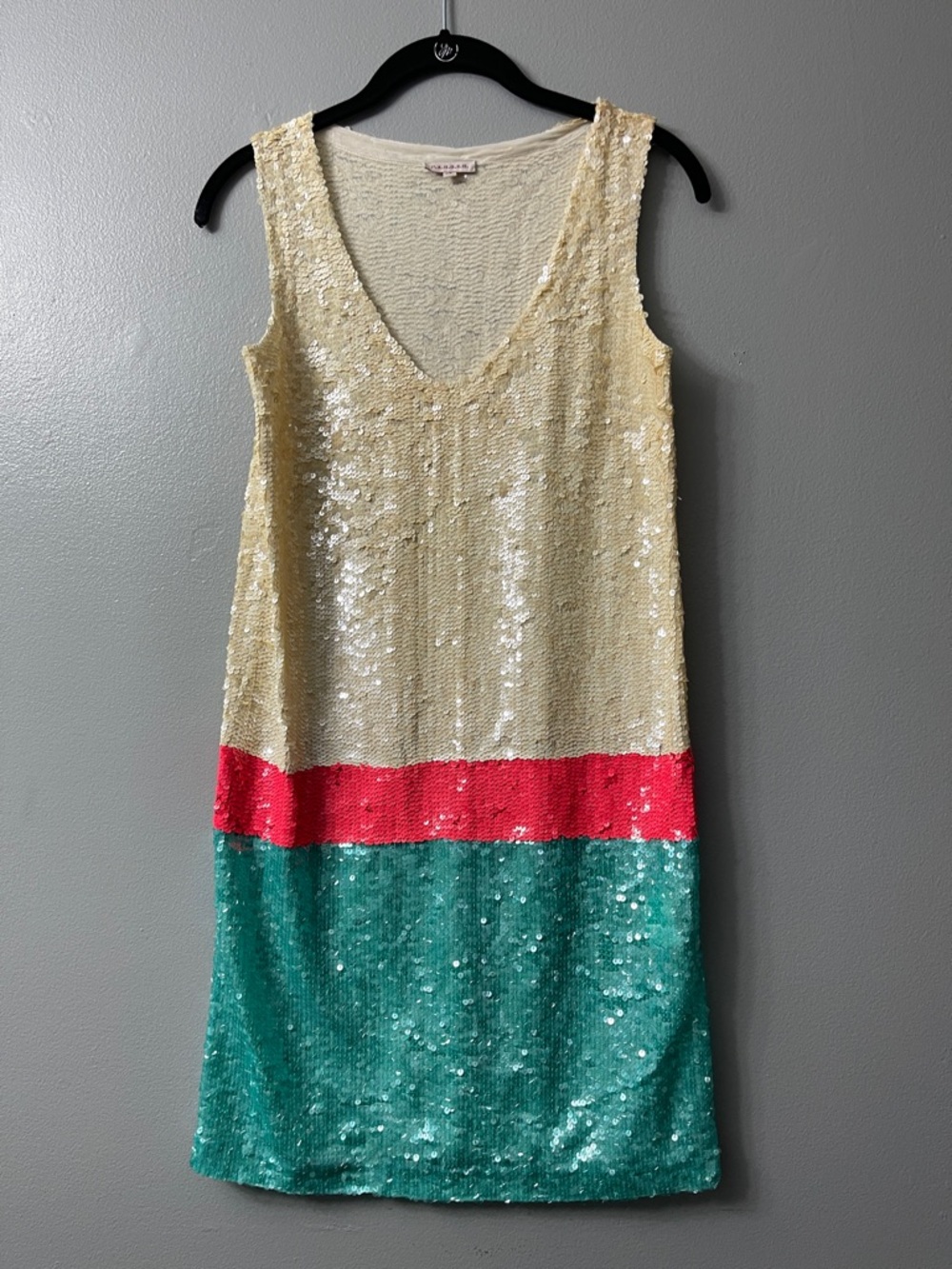 P.a.r.o.s.h multi-colored, sleeveless sequined dress. Xs